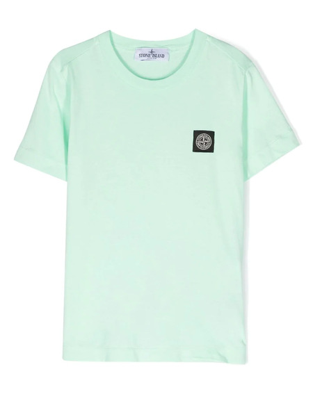  Stone Island Junior Logo-patch Round-neck T-shirt - Green 