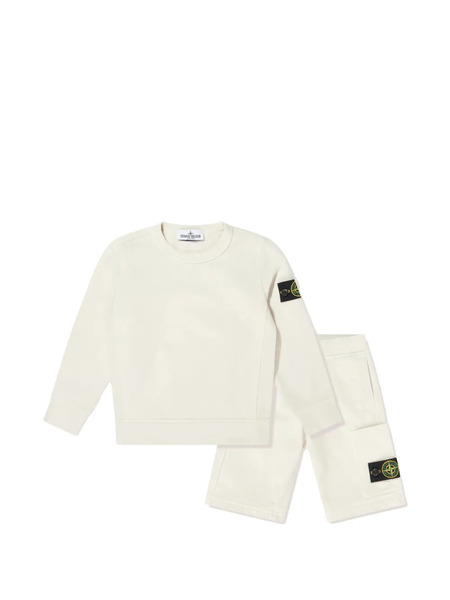  Stone Island Junior Logo Patch Shorts Set - Neutrals 