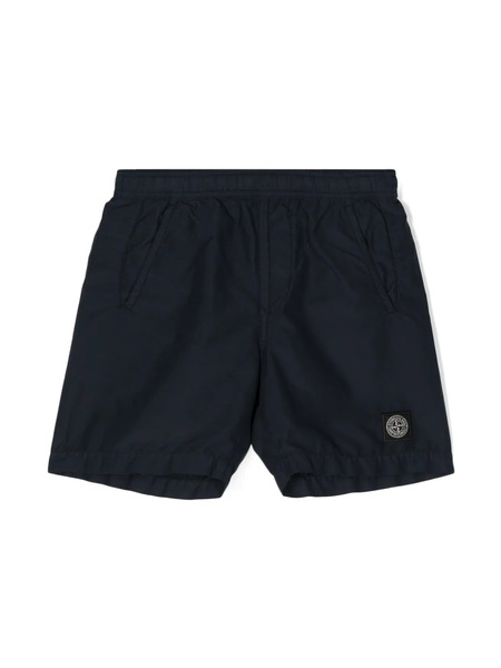  Stone Island Junior Logo-patch Swim Shorts - Blue 