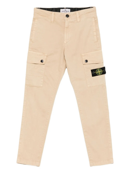  Stone Island Junior Logo-patch Tapered Trousers - Neutrals 