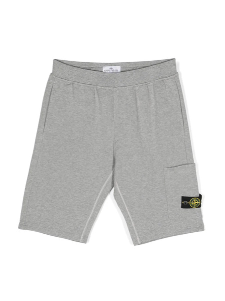  Stone Island Junior Mélange-effect Track Shorts - Grey 