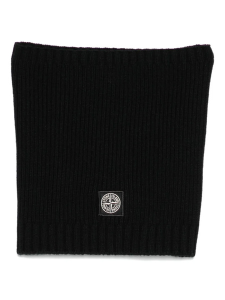  Stone Island Junior Ribbed-knit Scarf - Black 
