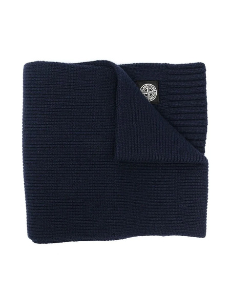  Stone Island Junior Ribbed Knit Scarf - Blue 