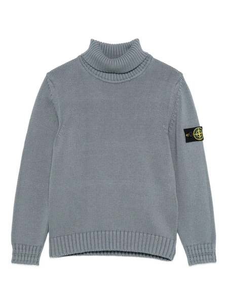  Stone Island Junior Roll-neck Logo-patch Sweater - Grey 