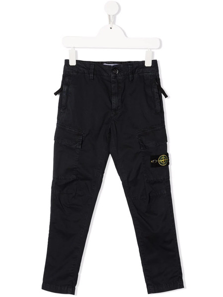  Stone Island Junior Side Logo-patch Trousers - Blue 