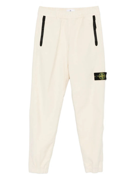 Stone Island Junior Zip-pocket Logo Trousers - White 