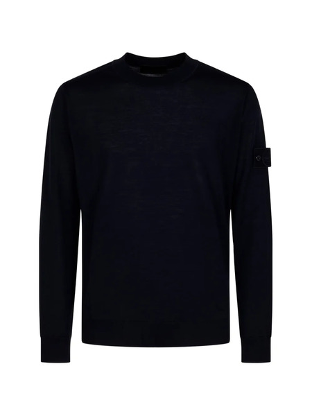  Stone Island Logo-patch Crew-neck Sweater - Blue 