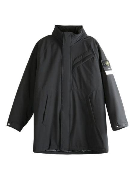  Stone Island Logo-patch Padded Coat - Black 
