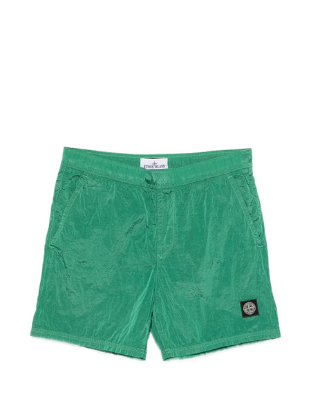  Stone Island Logo Patch Swim Shorts - Green 
