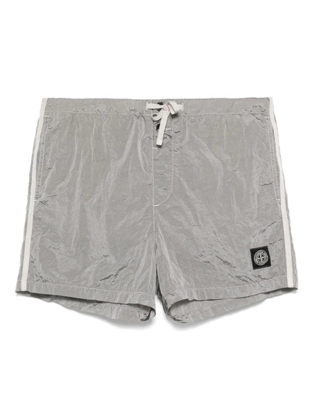  Stone Island Logo-patch Swim Shorts - Grey 