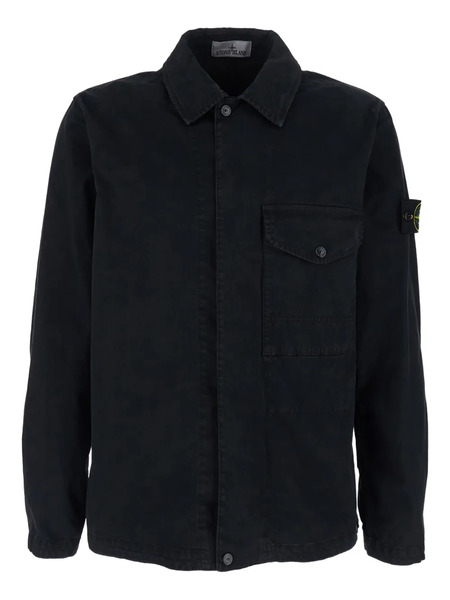  Stone Island Old Effect Pocket Peacoat - Black 