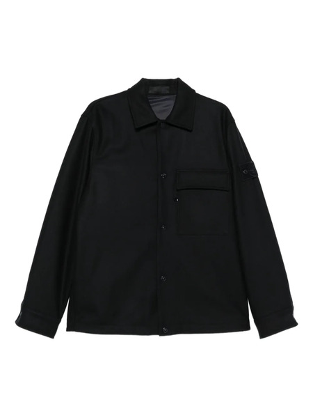  Stone Island Patch-pocket Wool Shirt - Blue 