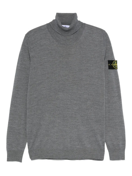  Stone Island Roll-neck Logo-patch Sweater - Grey 