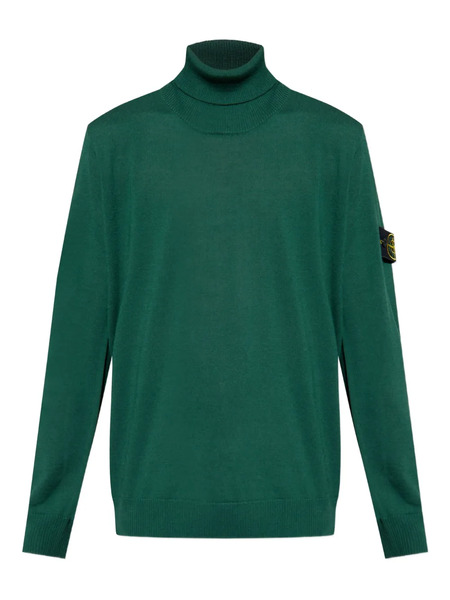  Stone Island Roll-neck Patch-pocket Sweater - Green 