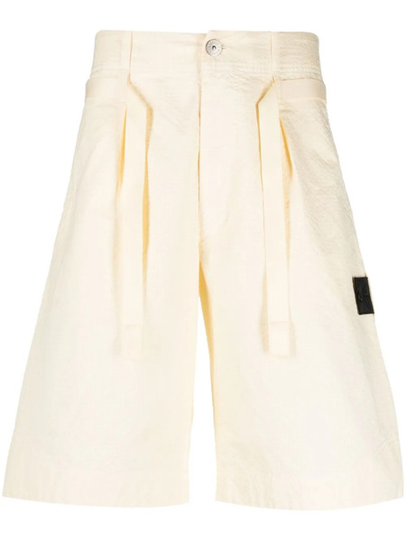  Stone Island Shadow Project Compass-patch Chino Shorts - Yellow 