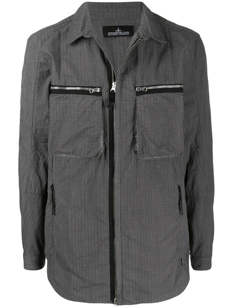  Stone Island Shadow Project Long Sleeve Zipped Pocket Jacket - Grey 