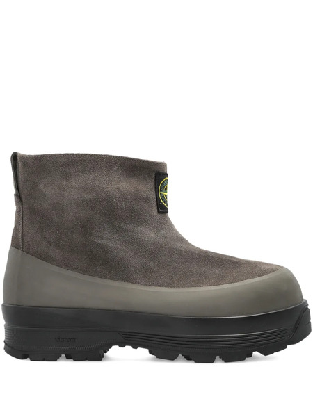  Stone Island Suede Logo-patch Ankle Boots - Grey 