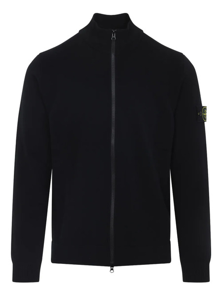  Stone Island Zip-front Logo-patch Cardigan - Black 