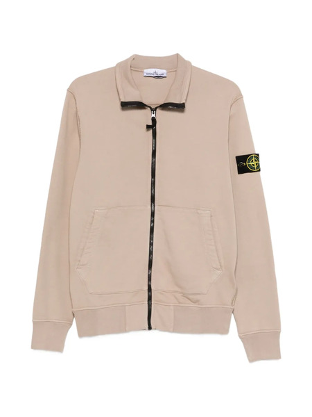  Stone Island Zip-up Logo-patch Sweater - Neutrals 