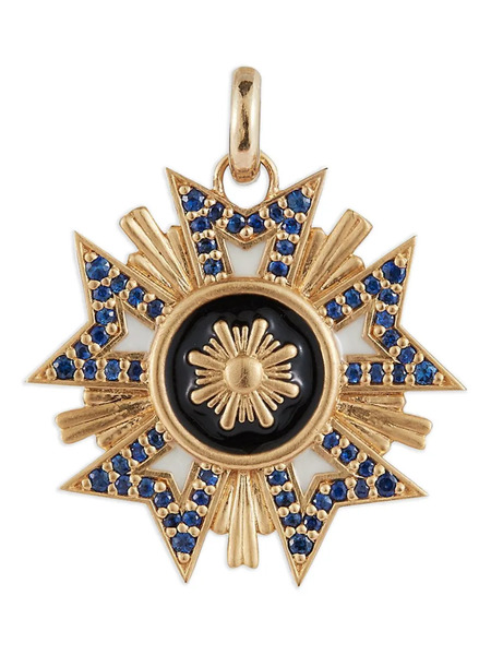  Storrow Jewelry Florence Sapphire Medallion Pendant - Gold 