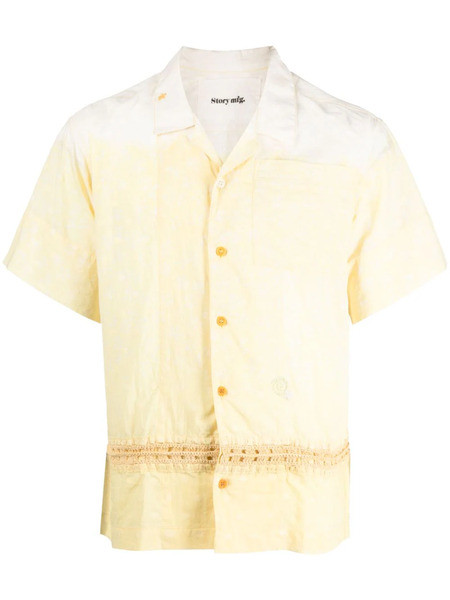  Story Mfg. Crochet-knit Short-sleeved Shirt - Yellow 