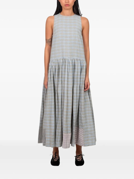  Story Mfg. Echo Checked Maxi Dress - Blue 