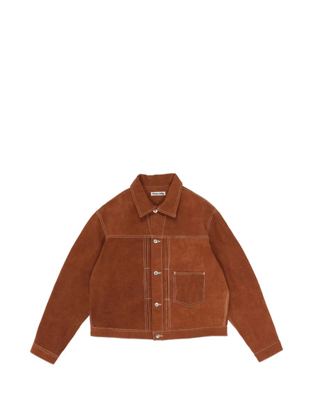  Story Mfg. Friday Patch-pocket Topstitching Jacket - Brown 