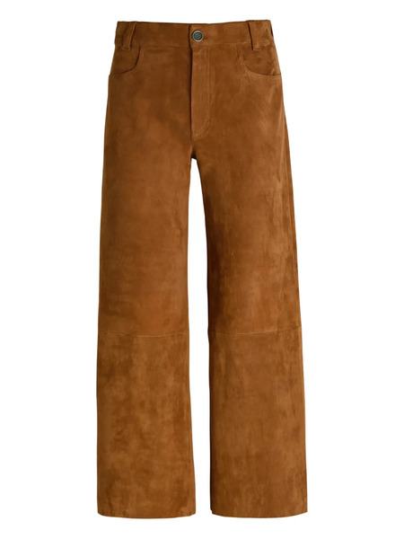  Stouls Buttoned Leather Trousers - Brown 