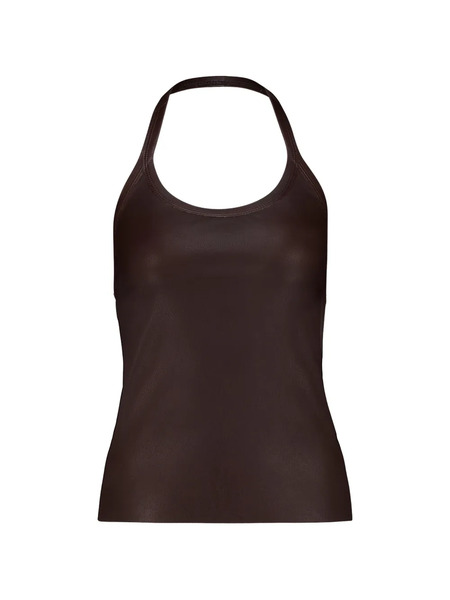  Stouls Cherry Halter-neck Leather Top - Brown 
