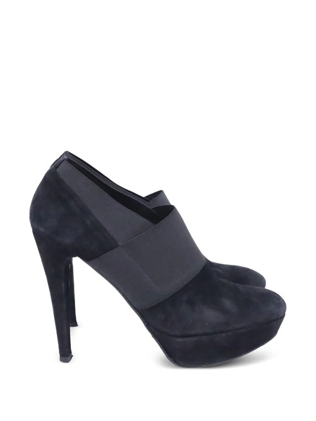  Stuart Weitzman Elastic Strap Platform Ankle Boots - Black 