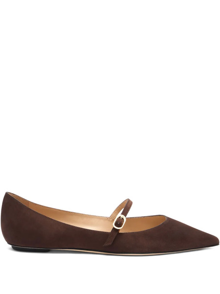  Stuart Weitzman Emilia Pointed-toe Ballet Flats - Brown 