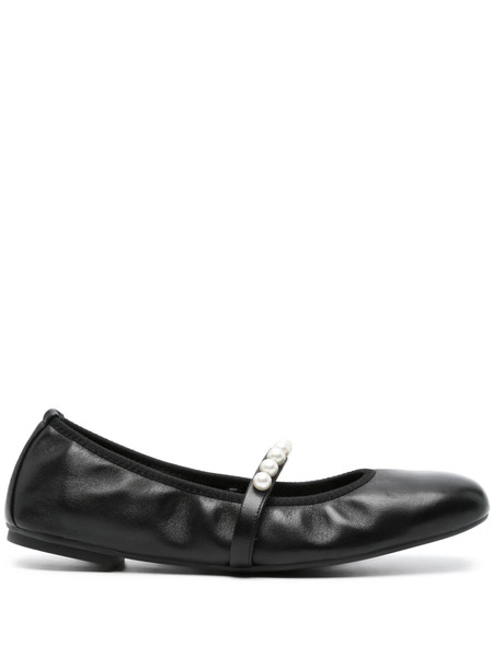  Stuart Weitzman Goldie Pearl-embellished Ballerina Flats - Black 