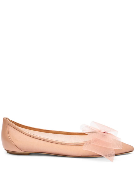  Stuart Weitzman Leather Ballerina Shoes - Neutrals 