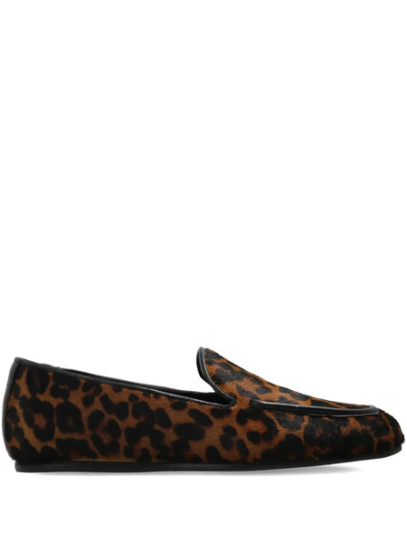  Stuart Weitzman Lee Leopard-print Loafers - Brown 