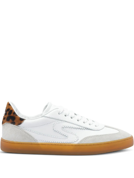  Stuart Weitzman Leopard-print Leather Sneakers - White 
