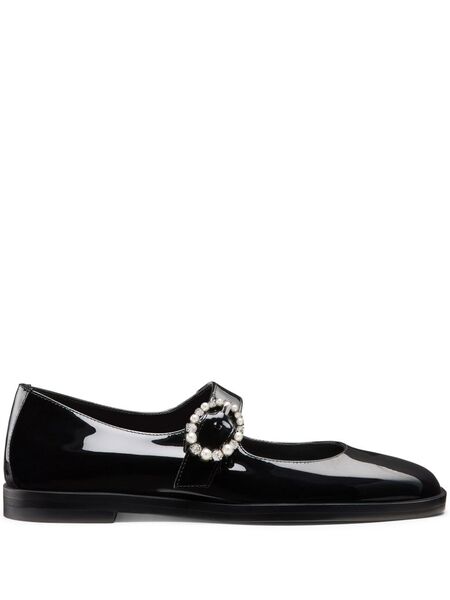  Stuart Weitzman Loralei Crystal Ballerina Shoes - Black 