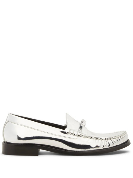  Stuart Weitzman Lottie Bow Loafers - Silver 