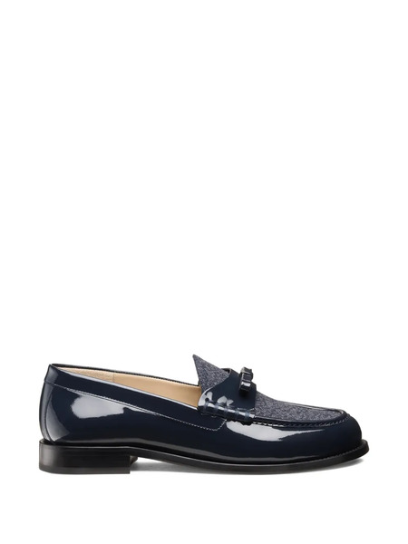  Stuart Weitzman Lottie Bow Round-toe Loafers - Blue 