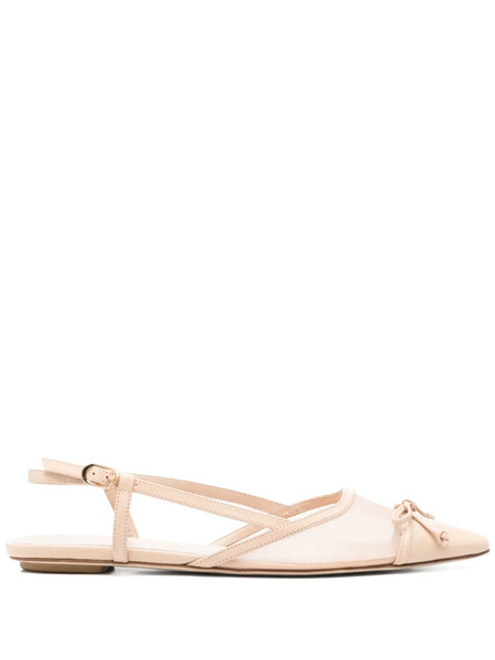  Stuart Weitzman Mesh-panel Ballet Flats - Neutrals 