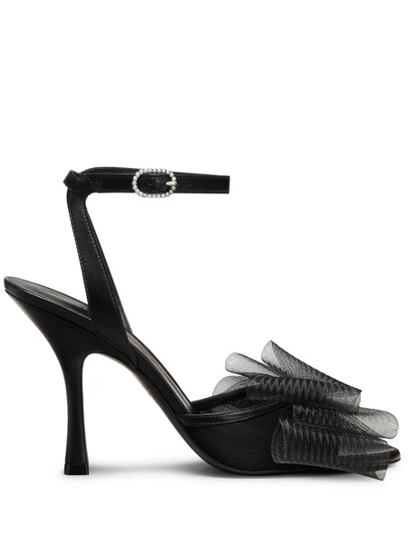  Stuart Weitzman 100mm Blushing Bow Sandals - Black 