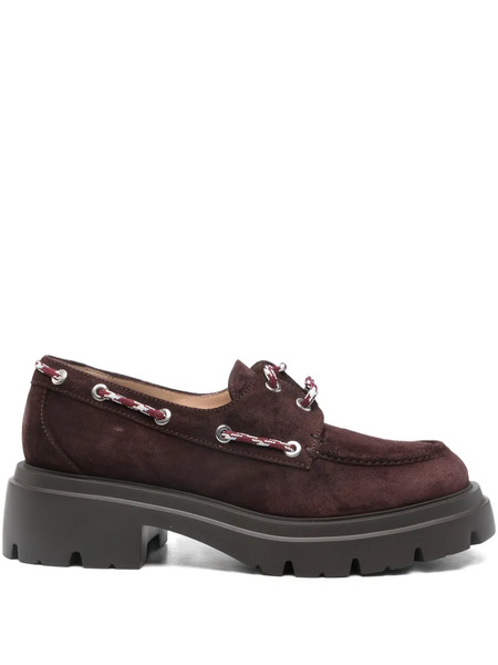  Stuart Weitzman 50mm Lace-up Platform Loafers - Red 
