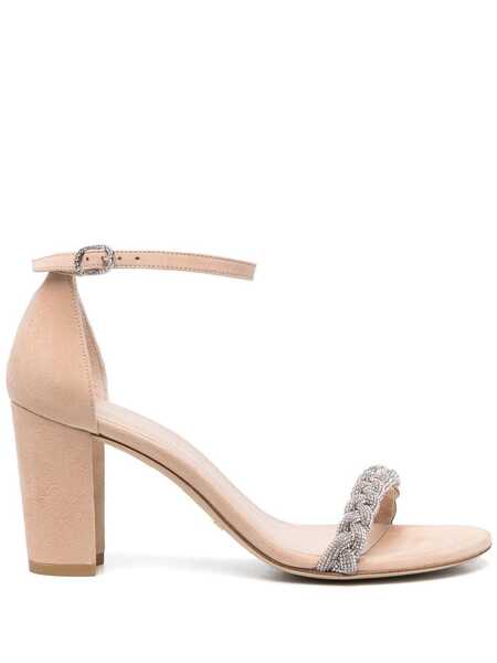  Stuart Weitzman Nudistcurve 80mm Embellished Sandals - Neutrals 