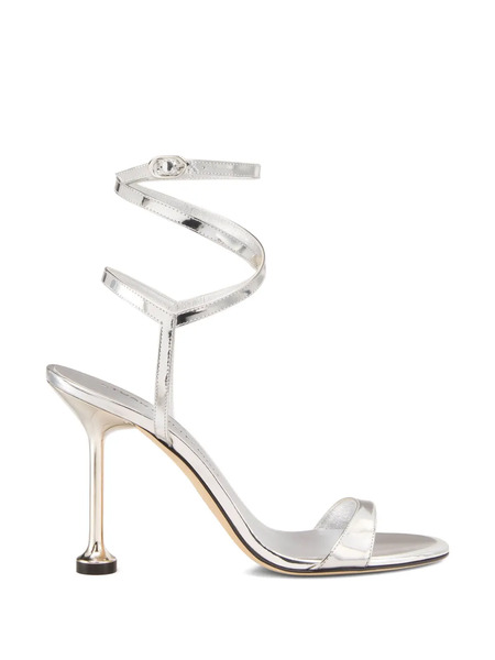 Stuart Weitzman Nudistini Wrap Ankle-strap Heeled Sandals - Silver 