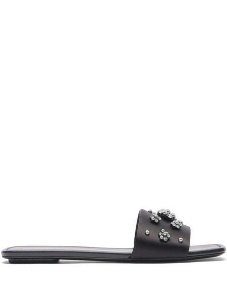  Stuart Weitzman Poppy Slides - Black 