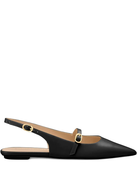  Stuart Weitzman Slingback Buckle Flats - Black 