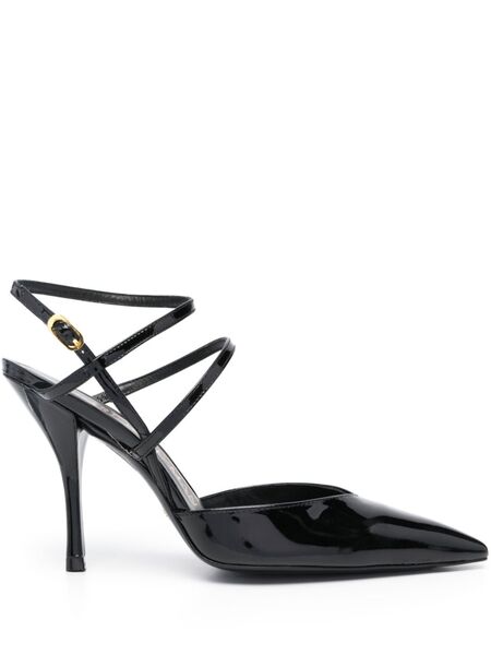  Stuart Weitzman Strapeze 100mm Leather Pumps - Black 
