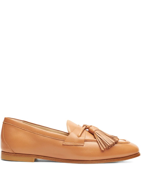  Stuart Weitzman Tassel Leather Loafers - Brown 
