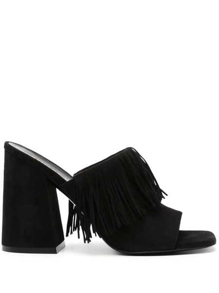  Stuart Weitzman Tia Fringe Sandals - Black 