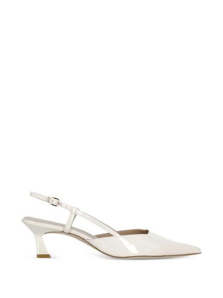  Stuart Weitzman Vinnie 50 Slingback Pumps - White 