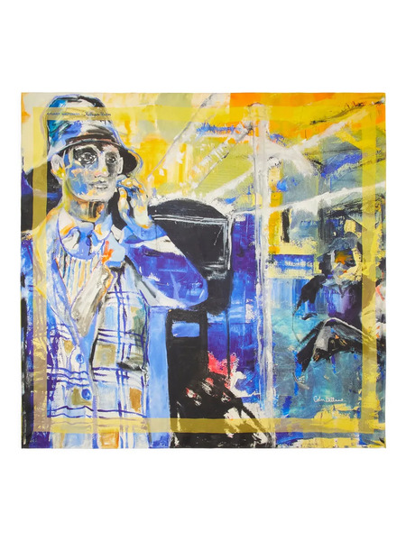  Stuart Weitzman X Kidsuper Artwork Silk Scarf - Blue 
